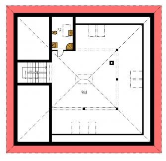 Grundriss des Obergeschosses - BUNGALOW 42